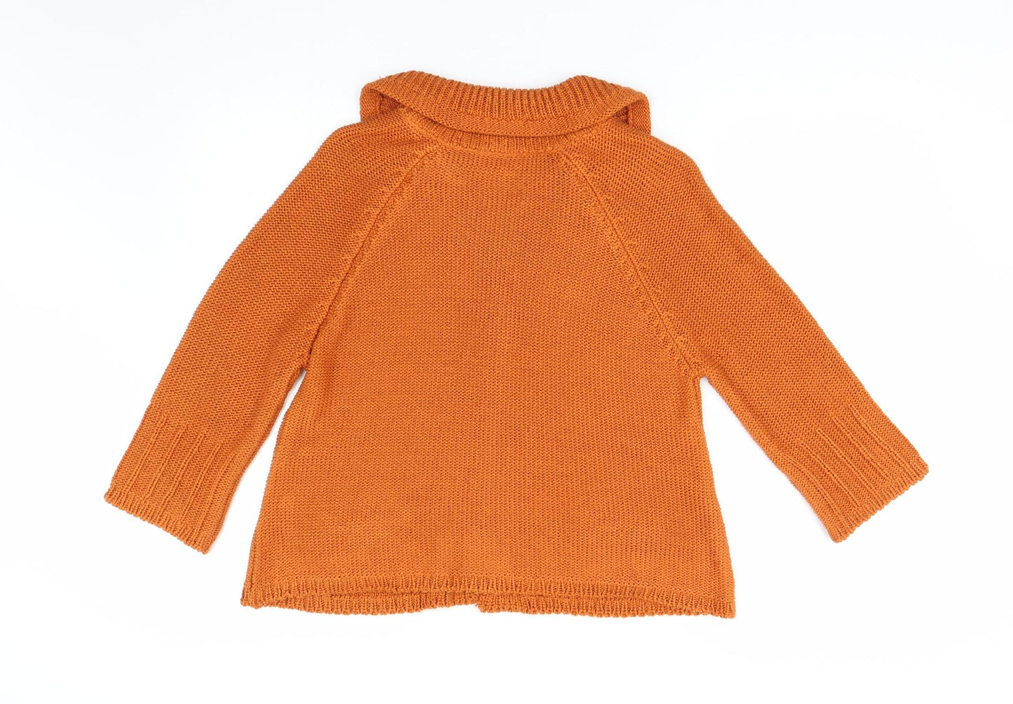 Per Una Womens Orange  Knit Cardigan Jumper Size M