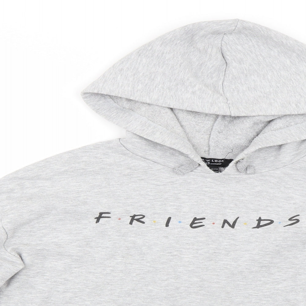 New Look 915 Girls Grey   Pullover Hoodie Size 12-13 Years  - Friends