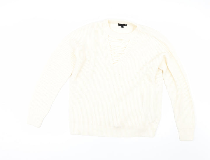 New Look Womens Ivory Knit Pullover Jumper Size 14