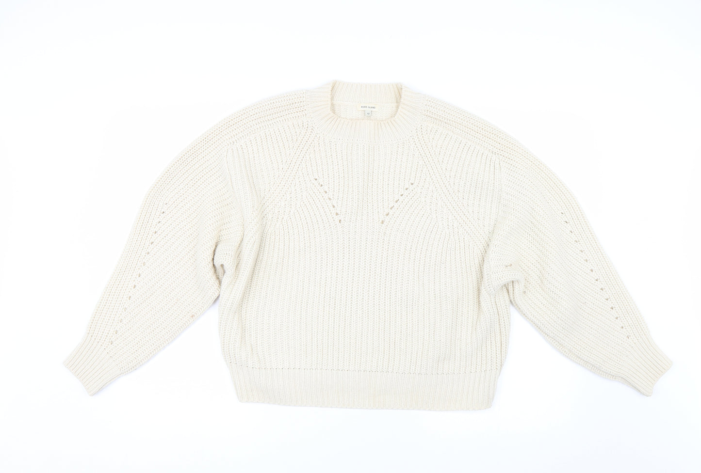 River Island Womens Ivory  Knit Pullover Jumper Size 12