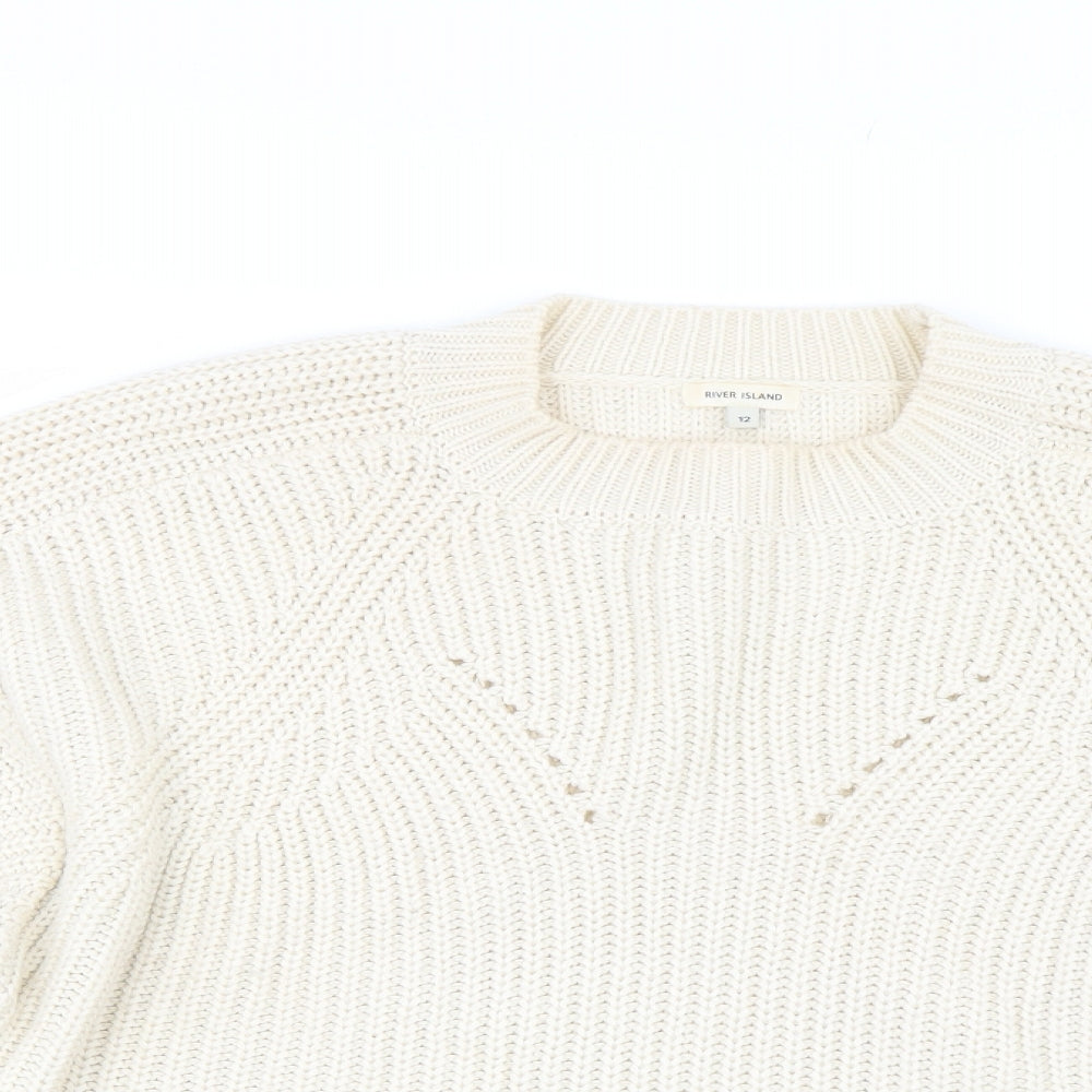 River Island Womens Ivory  Knit Pullover Jumper Size 12