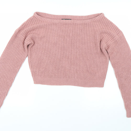 Missguided Womens Pink  Knit Pullover Jumper Size M