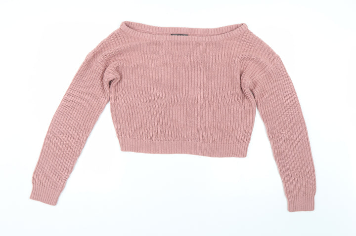 Missguided Womens Pink Knit Pullover Jumper Size M