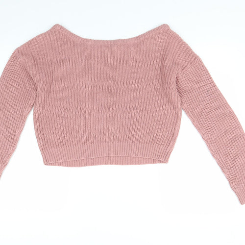 Missguided Womens Pink  Knit Pullover Jumper Size M