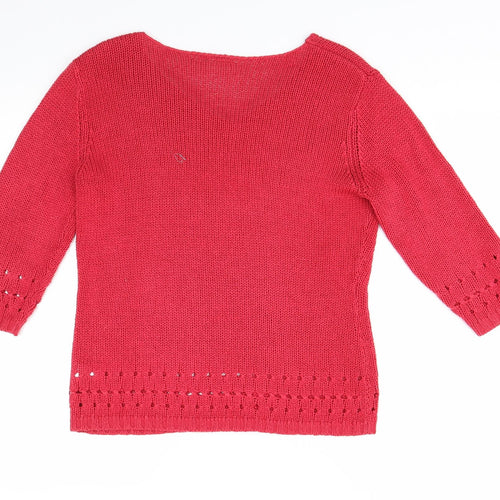 Avenue Womens Pink  Knit Pullover Jumper Size M