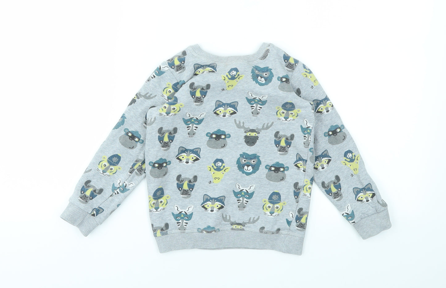 M&S Boys Grey Floral  Pullover Sweatshirt Size 3-4 Years