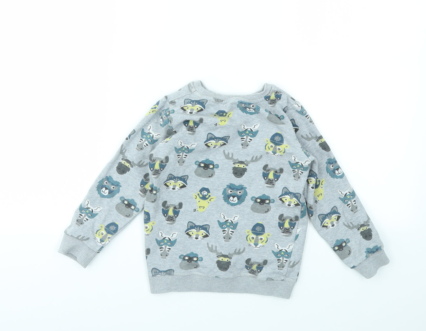 M&S Boys Grey Floral  Pullover Sweatshirt Size 3-4 Years