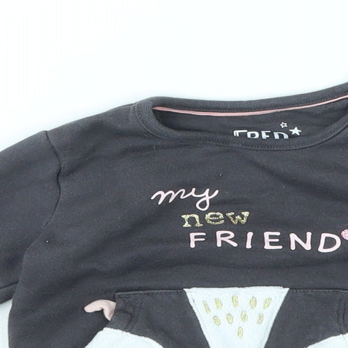 F&F Girls Grey   Pullover Jumper Size 3-6 Months
