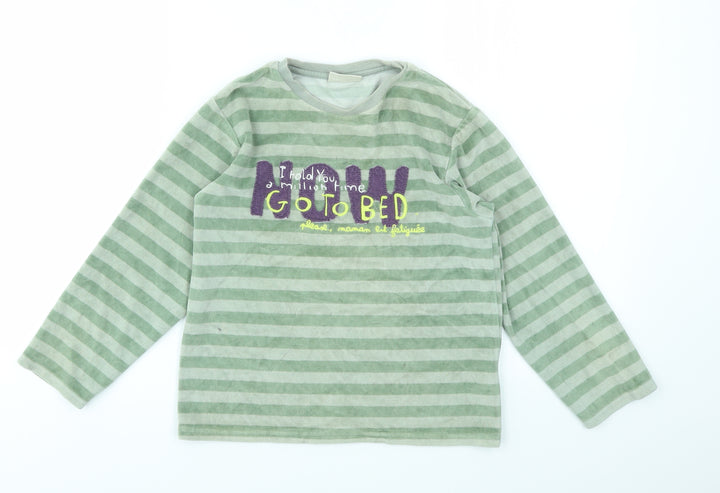 DP Boys Green Striped  Basic T-Shirt Size 8 Years