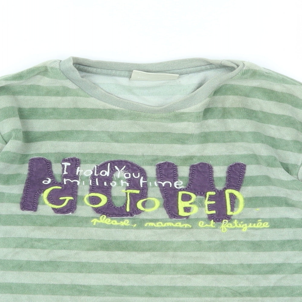 DP Boys Green Striped  Basic T-Shirt Size 8 Years