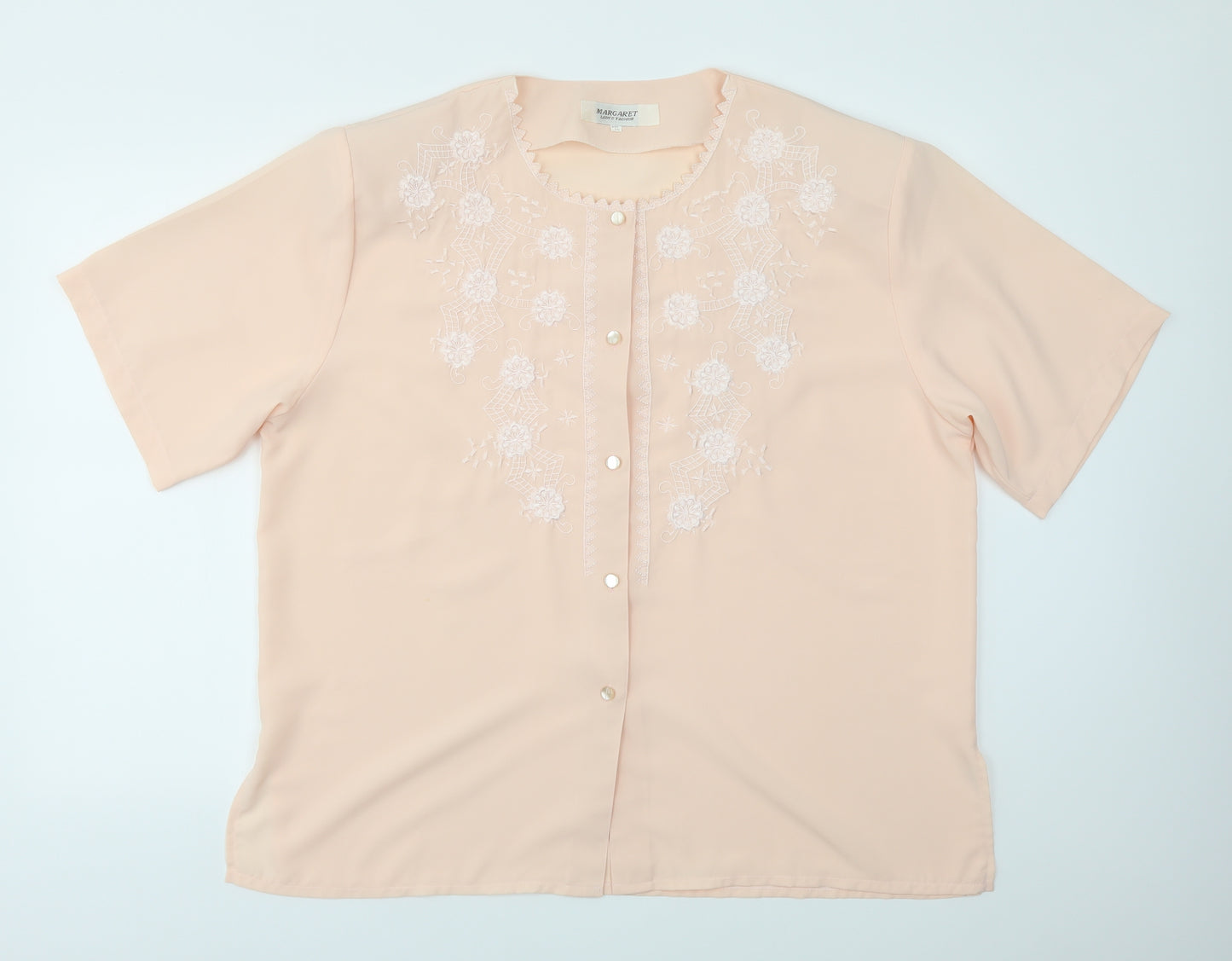 MARGARET Womens Pink   Basic Blouse Size 2XL