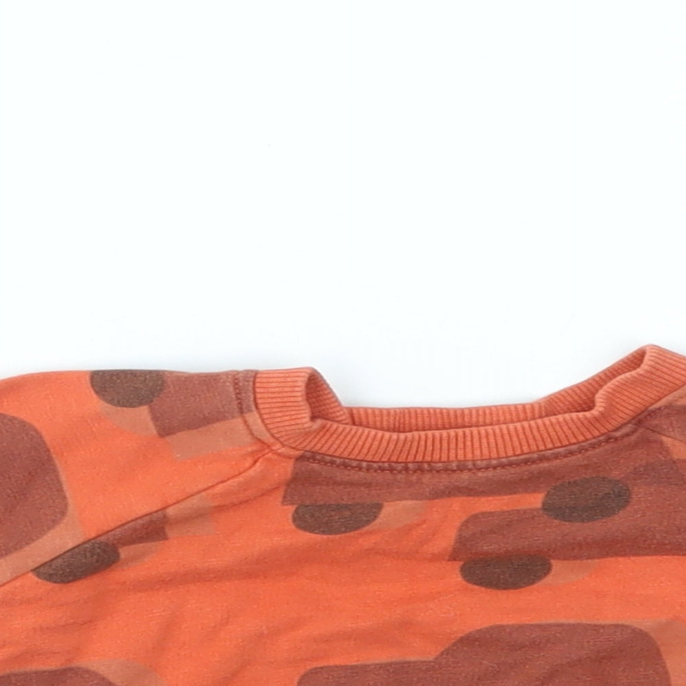 NEXT Boys Orange Geometric  Pullover Jumper Size 0-3 Months