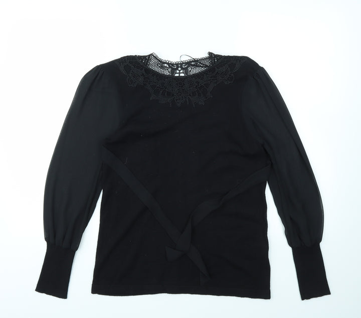Roman Womens Black   Basic T-Shirt Size 12