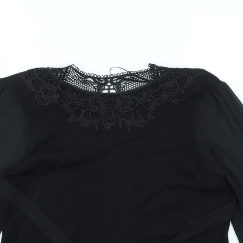 Roman Womens Black   Basic T-Shirt Size 12