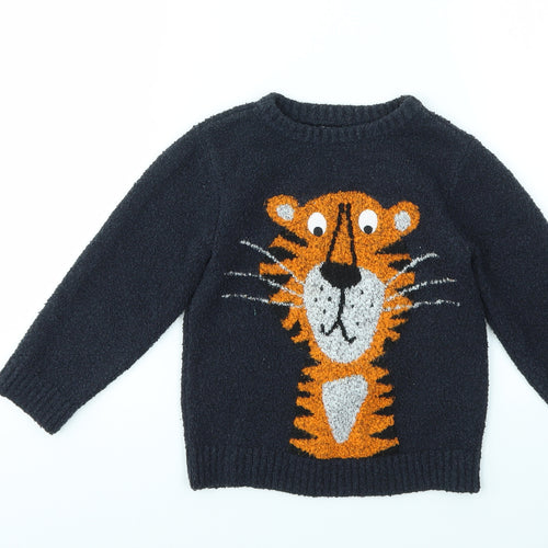 F&F Boys Blue Animal Print  Pullover Sweatshirt Size 3 Years
