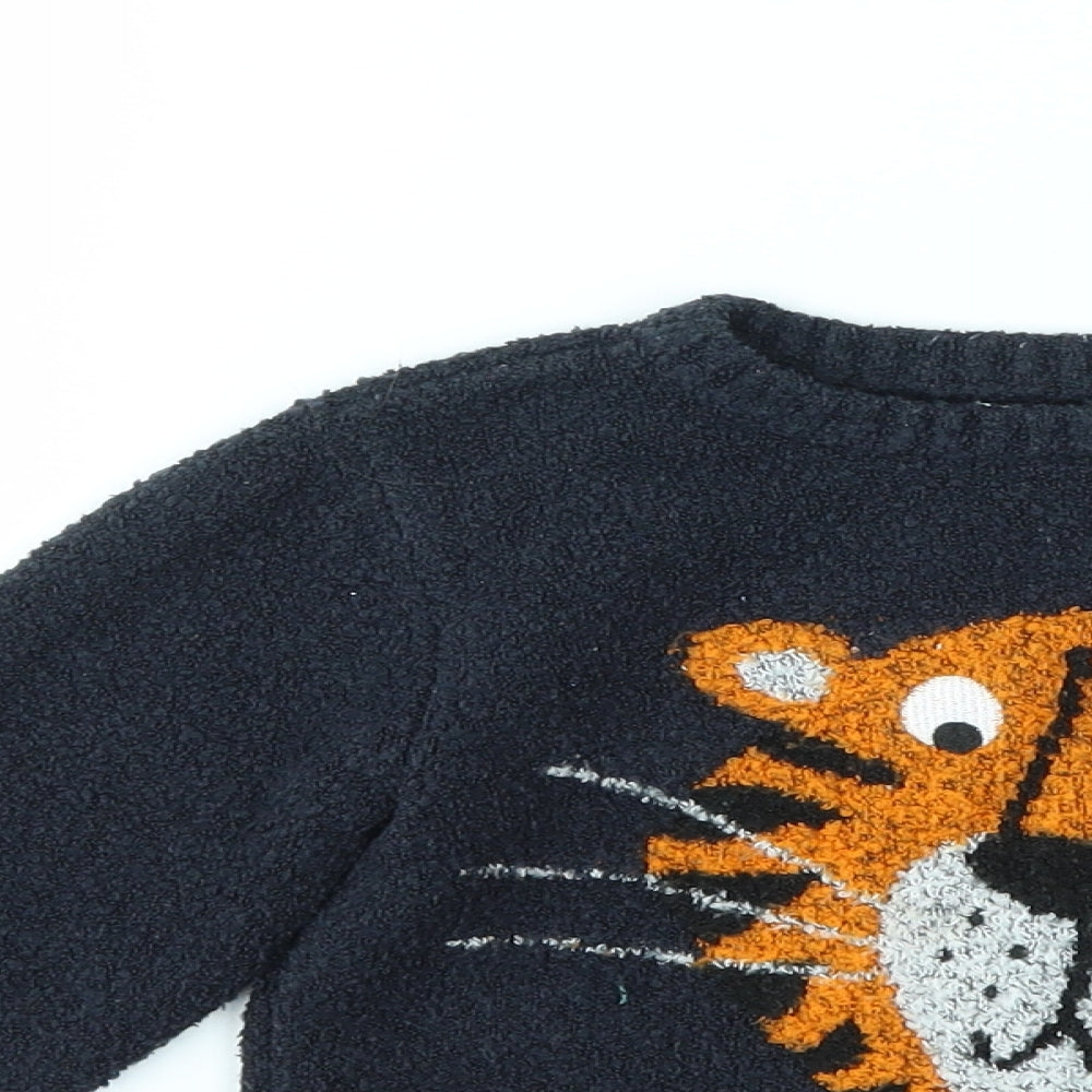 F&F Boys Blue Animal Print  Pullover Sweatshirt Size 3 Years