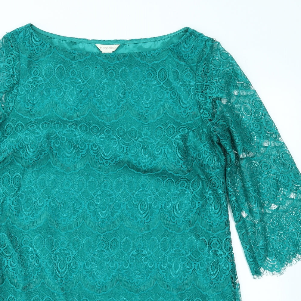 Monsoon Womens Green   Fit & Flare  Size 12