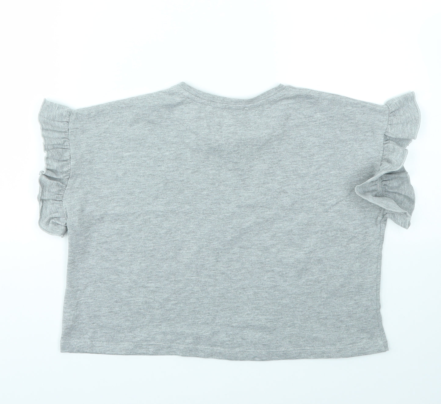 George Girls Grey Geometric  Basic T-Shirt Size 10-11 Years