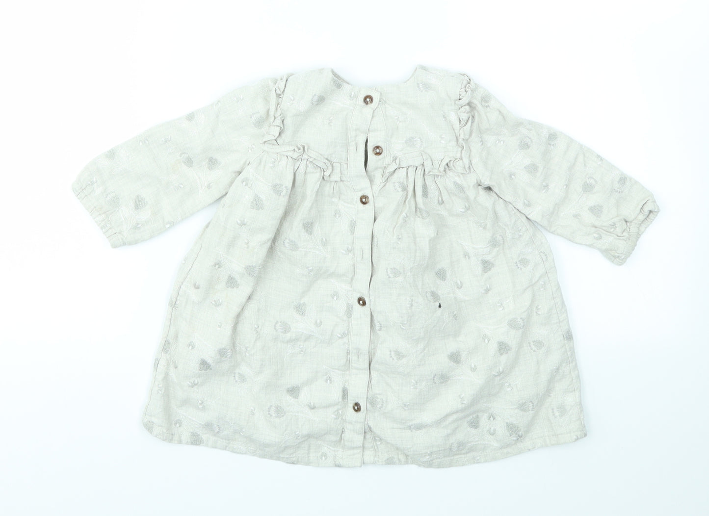 M&S Girls Ivory   Fit & Flare  Size 9-12 Months