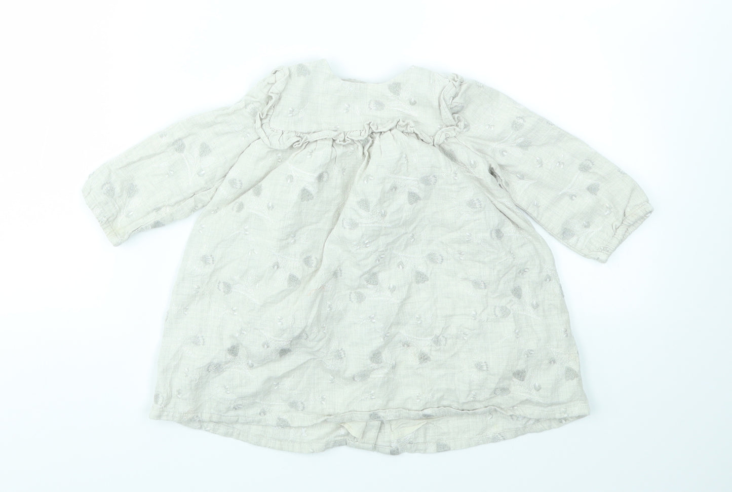 M&S Girls Ivory   Fit & Flare  Size 9-12 Months