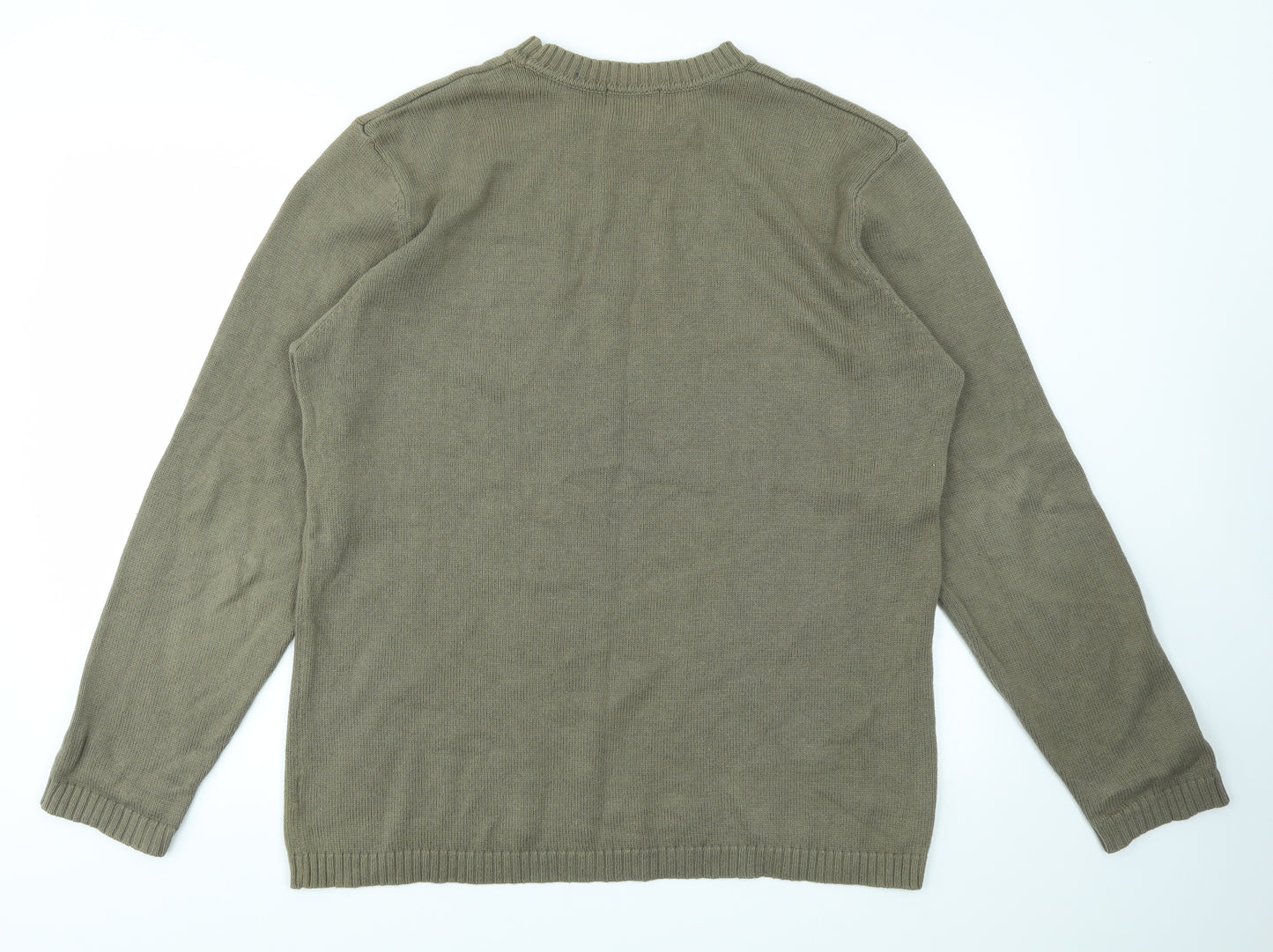 Cherokee Mens Green Houndstooth  Pullover Sweatshirt Size L