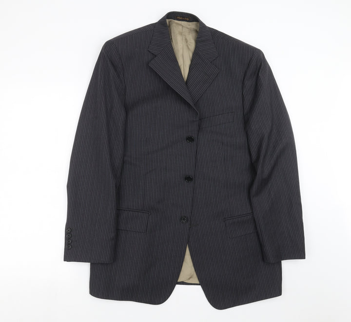 Marks and Spencer Mens Grey Striped  Jacket Suit Jacket Size 40