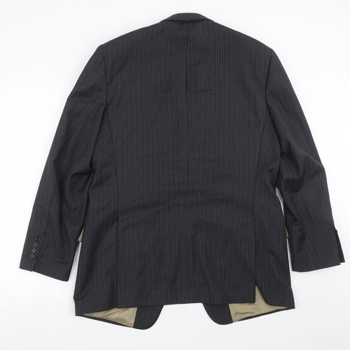 Marks and Spencer Mens Grey Striped  Jacket Suit Jacket Size 40