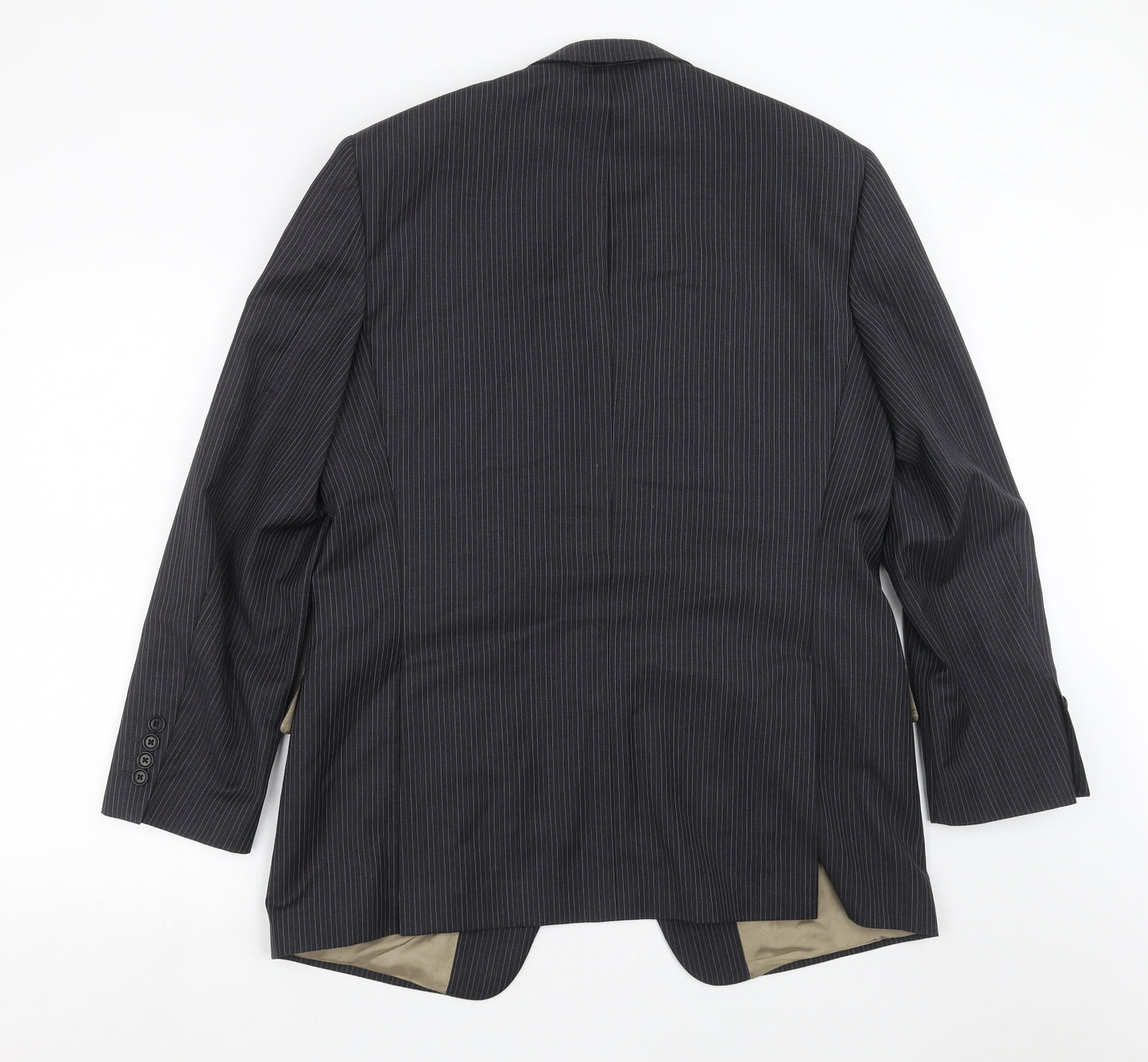 Marks and Spencer Mens Grey Striped  Jacket Suit Jacket Size 40