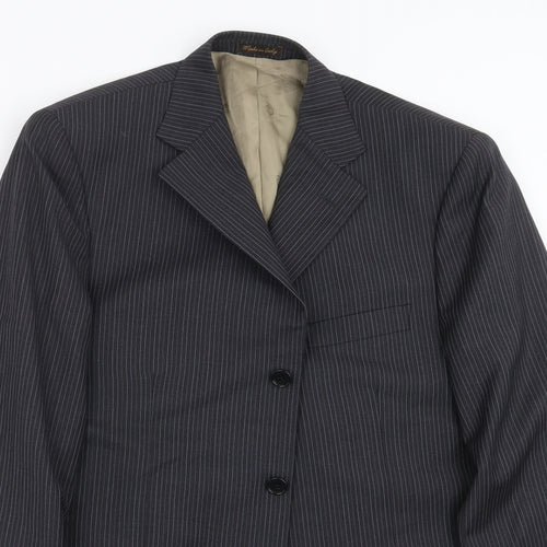 Marks and Spencer Mens Grey Striped  Jacket Suit Jacket Size 40