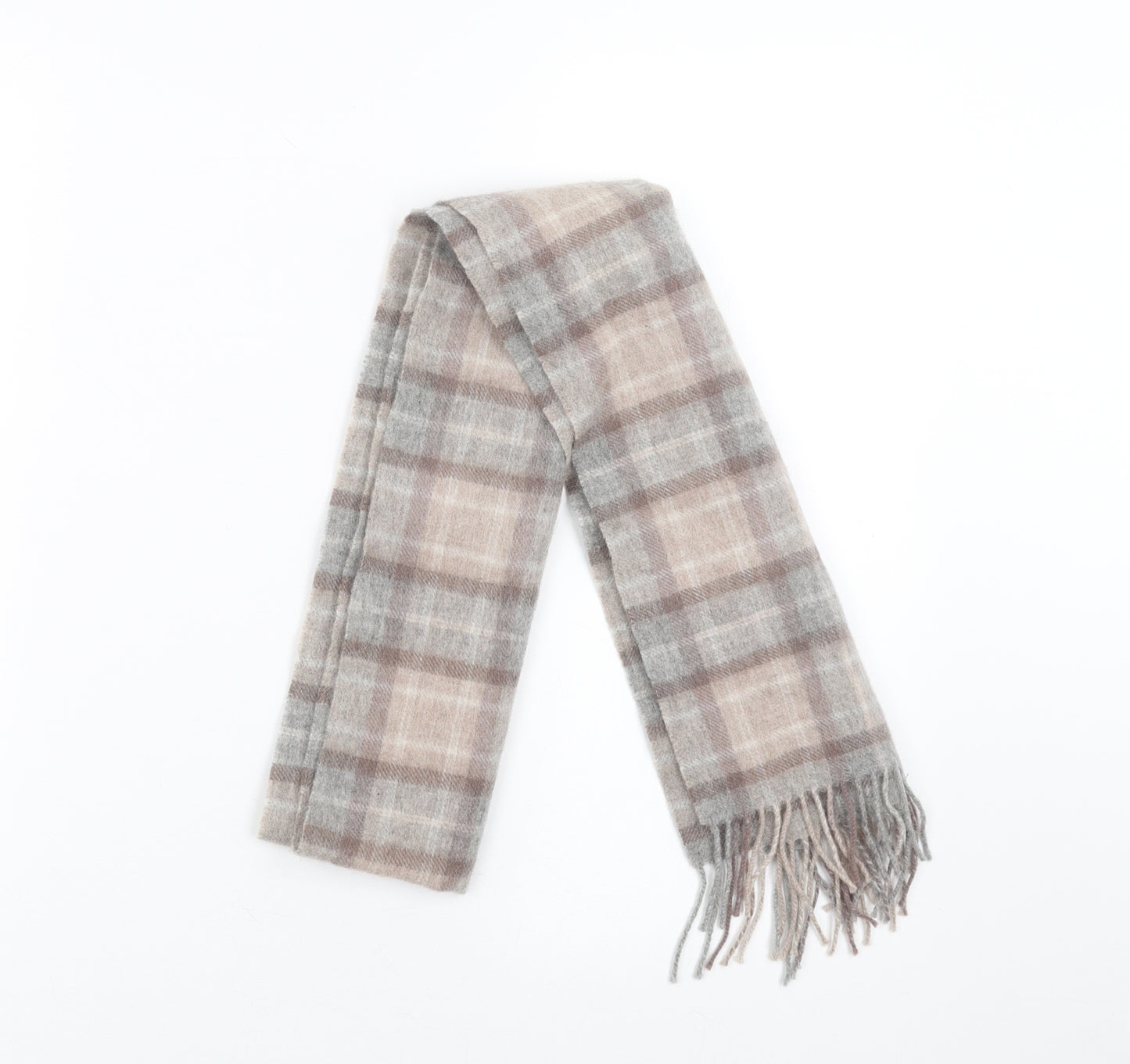 Preworn Womens Beige Check   Scarf