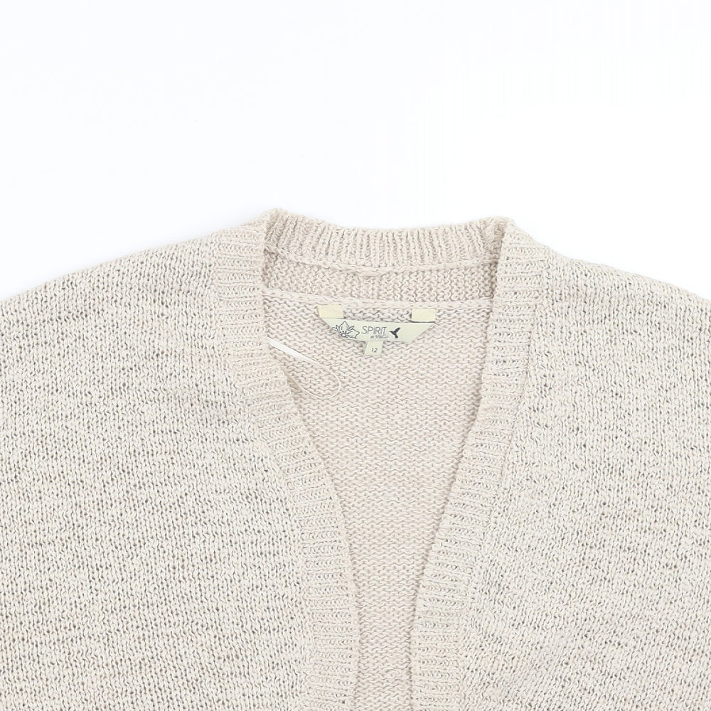 M&Co Womens Beige  Knit Cape Jumper Size 12