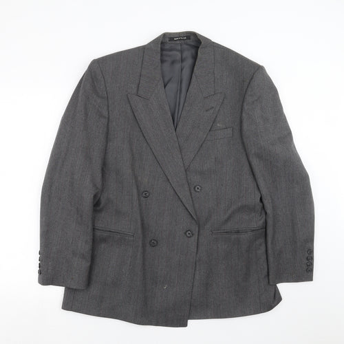 Preworn Mens Grey Herringbone  Jacket Suit Jacket Size 40