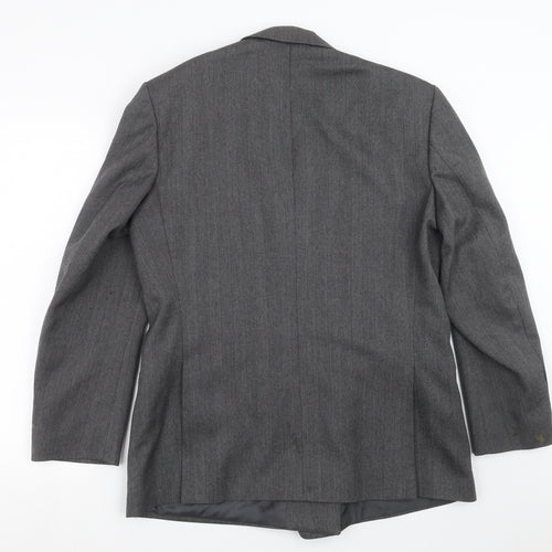 Preworn Mens Grey Herringbone  Jacket Suit Jacket Size 40