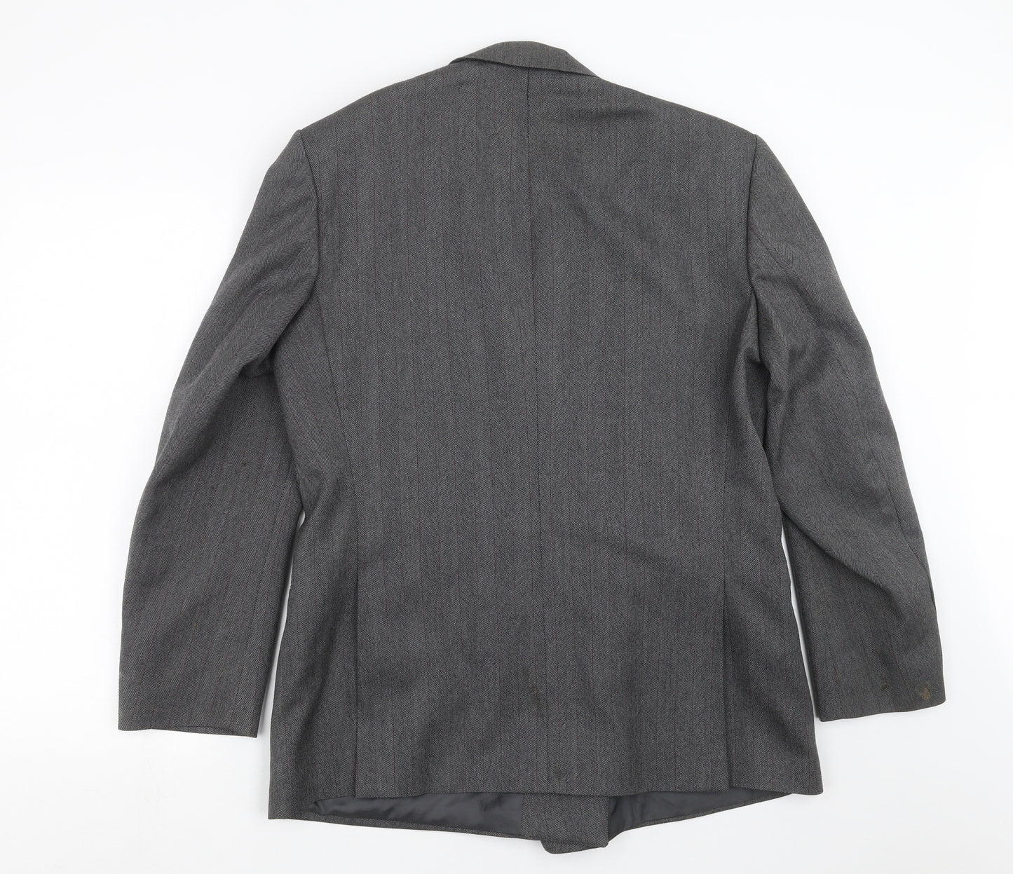 Preworn Mens Grey Herringbone  Jacket Suit Jacket Size 40