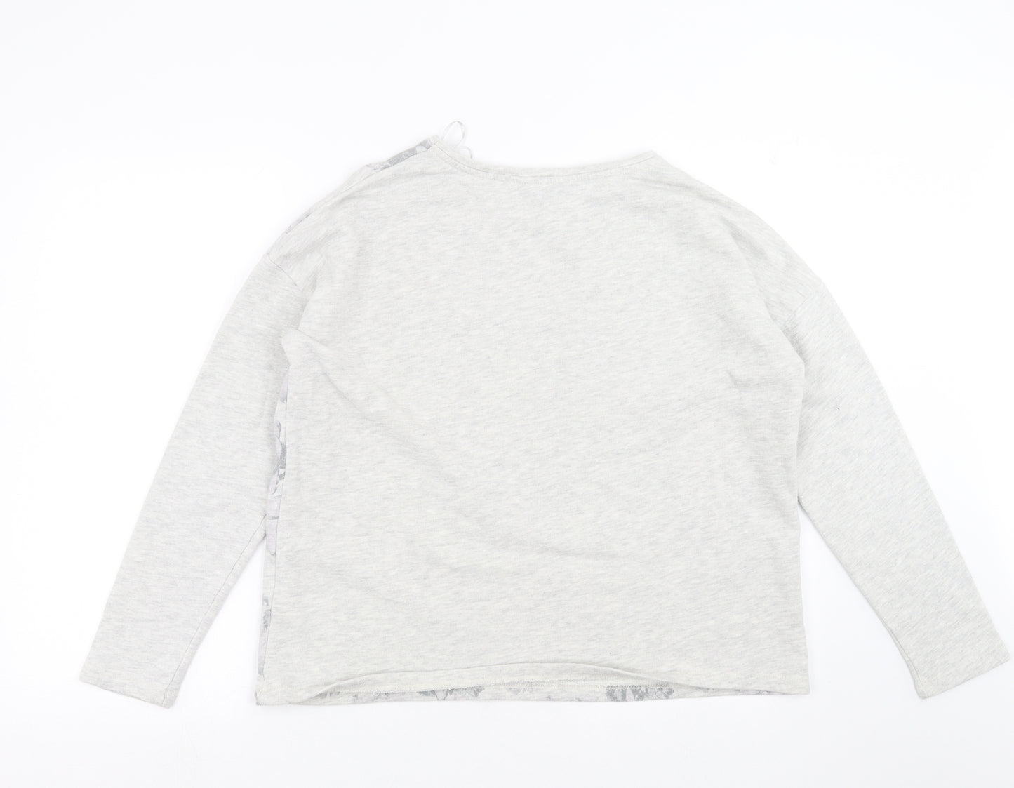 Peacocks Womens Grey Floral  Pullover Sweatshirt Size 16