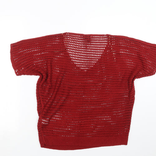 IZABEL Womens Red  Knit Pullover Jumper Size 10