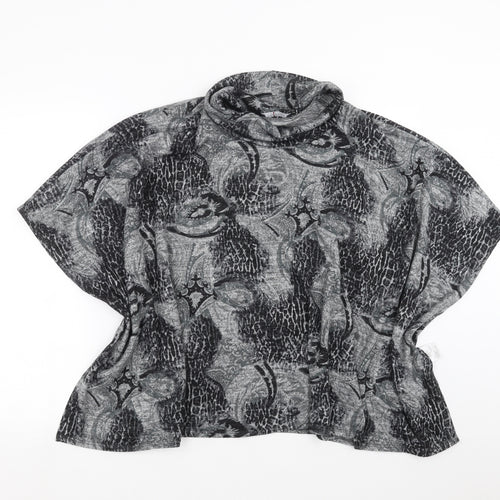 Max Studio Womens Grey Geometric  Pullover Jumper One Size