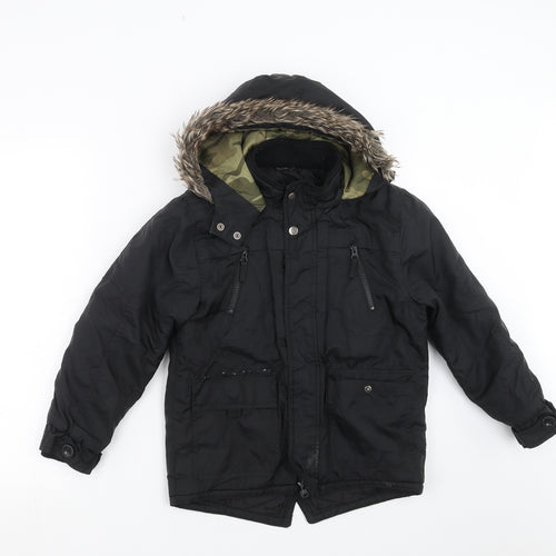 George Boys Black   Parka Jacket Size 8-9 Years