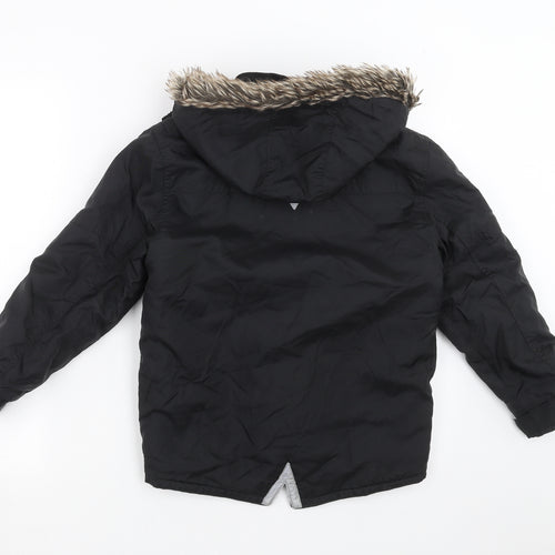 George Boys Black   Parka Jacket Size 8-9 Years
