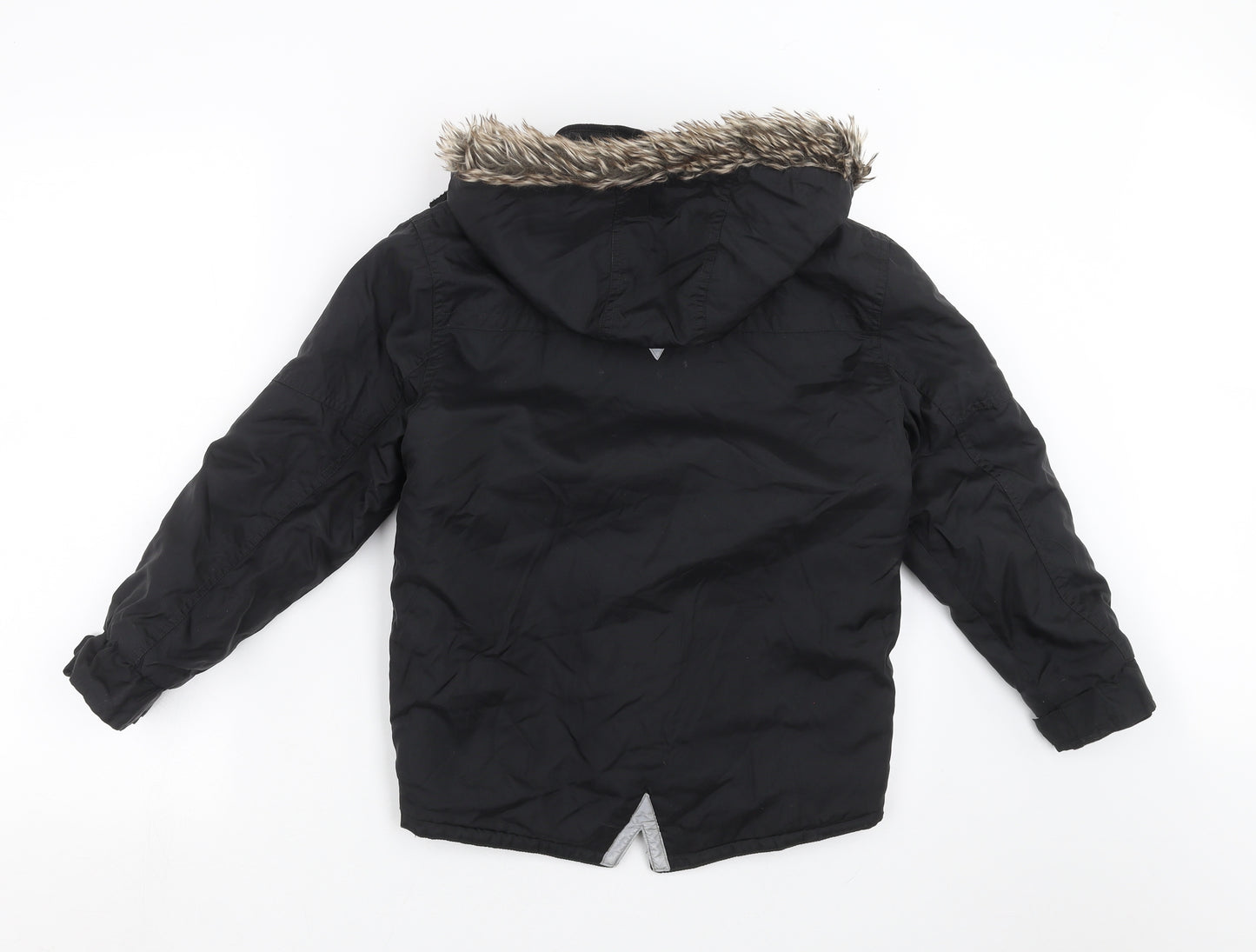 George Boys Black   Parka Jacket Size 8-9 Years