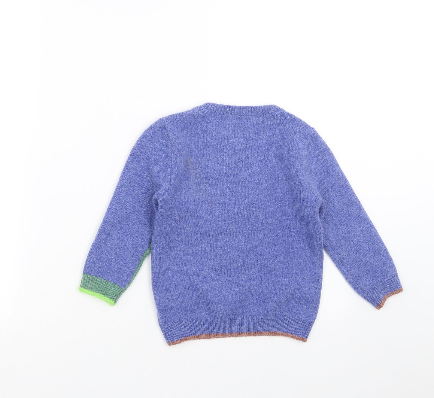 George Boys Blue  Knit Pullover Jumper Size 2-3 Years  - dinosaur