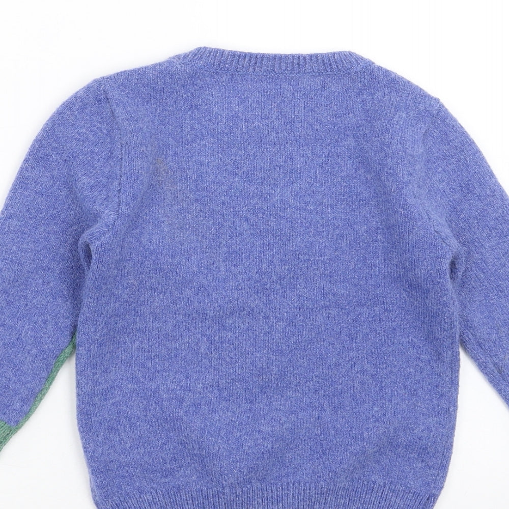 George Boys Blue  Knit Pullover Jumper Size 2-3 Years  - dinosaur