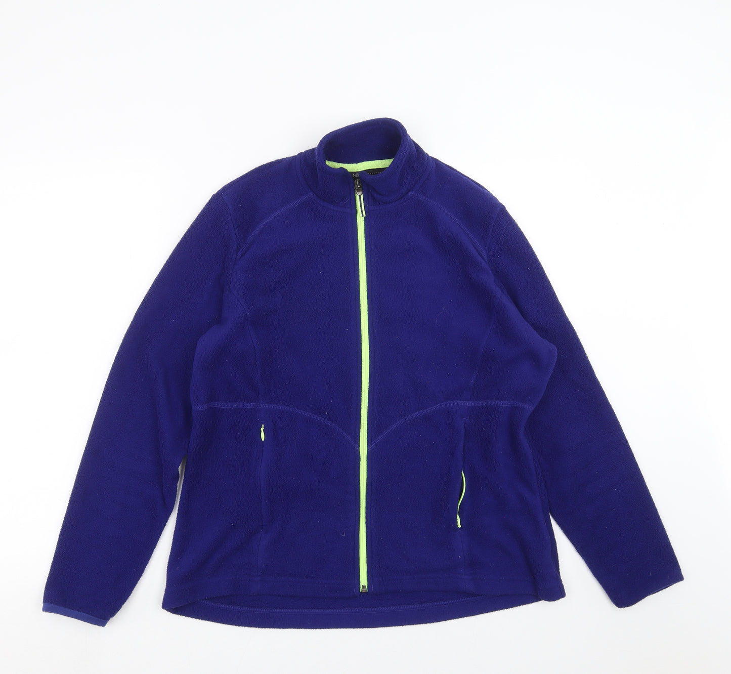 Marks and Spencer Womens Blue  Fleece Full Zip Jumper Size 14