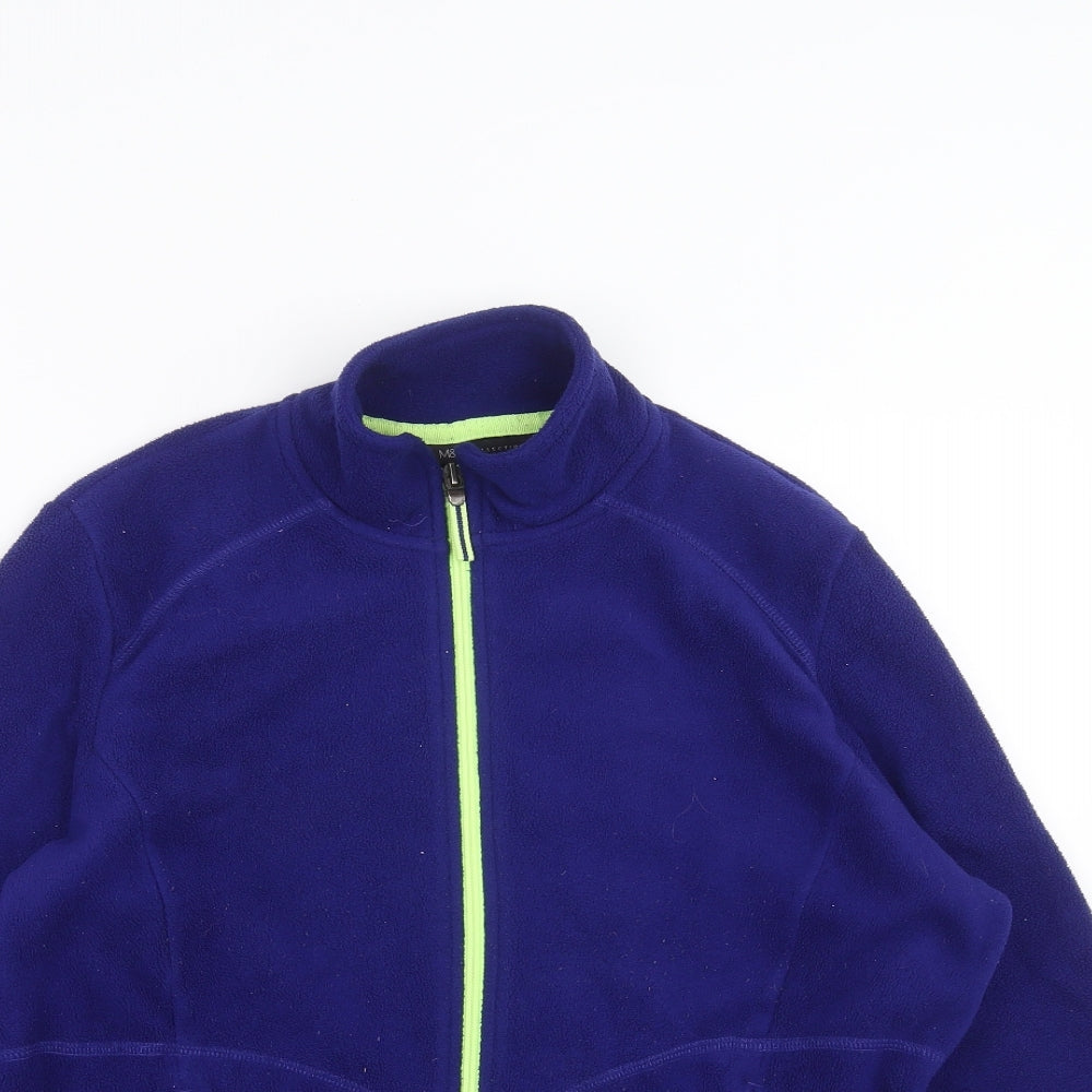 Marks and Spencer Womens Blue  Fleece Full Zip Jumper Size 14