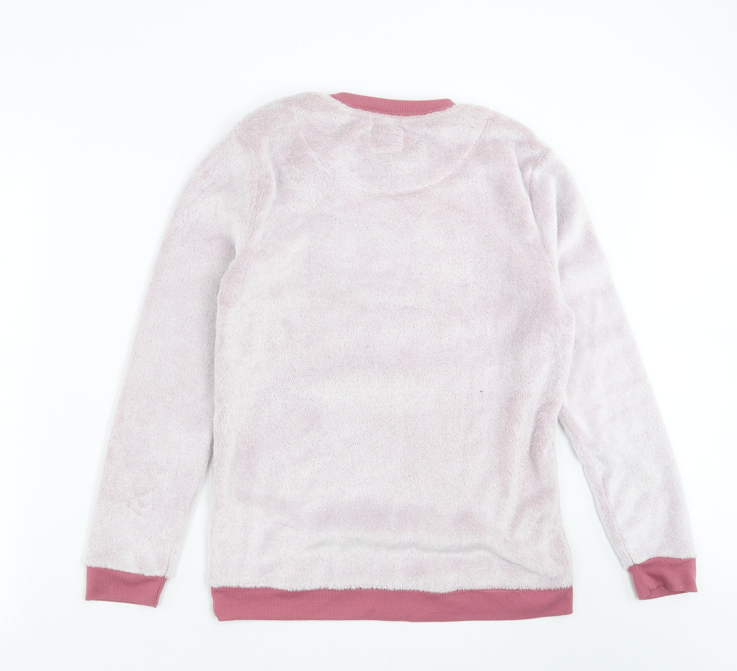 Primark Womens Pink Solid Fleece Top Pyjama Top Size M  - Disney