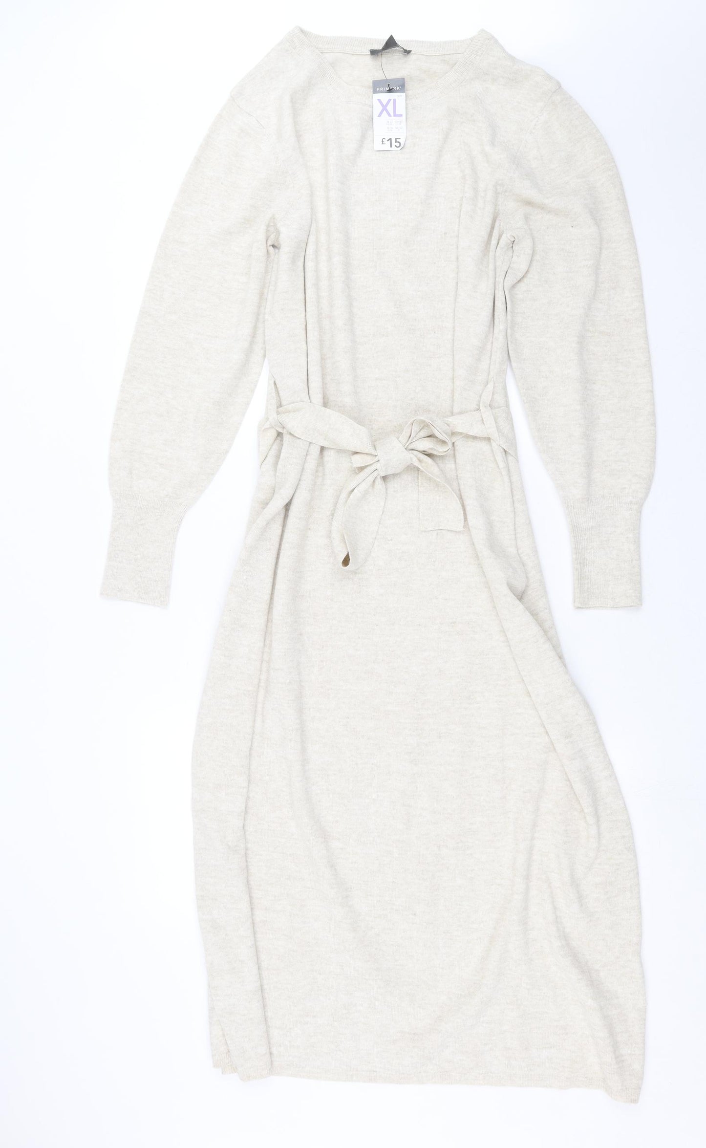 Primark Womens Beige  Knit Jumper Dress  Size XL
