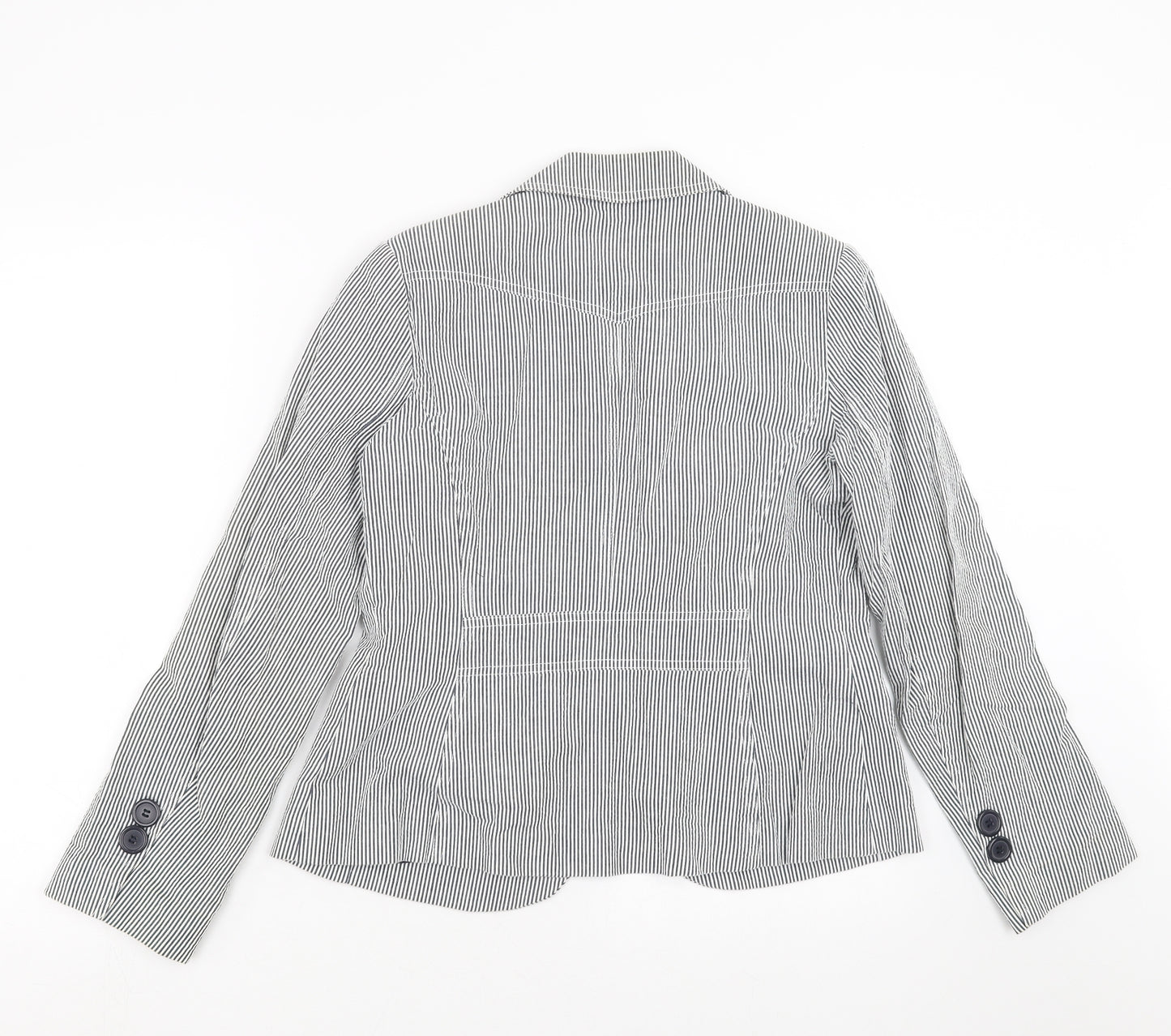 New Look Womens Blue Striped  Jacket Blazer Size 12