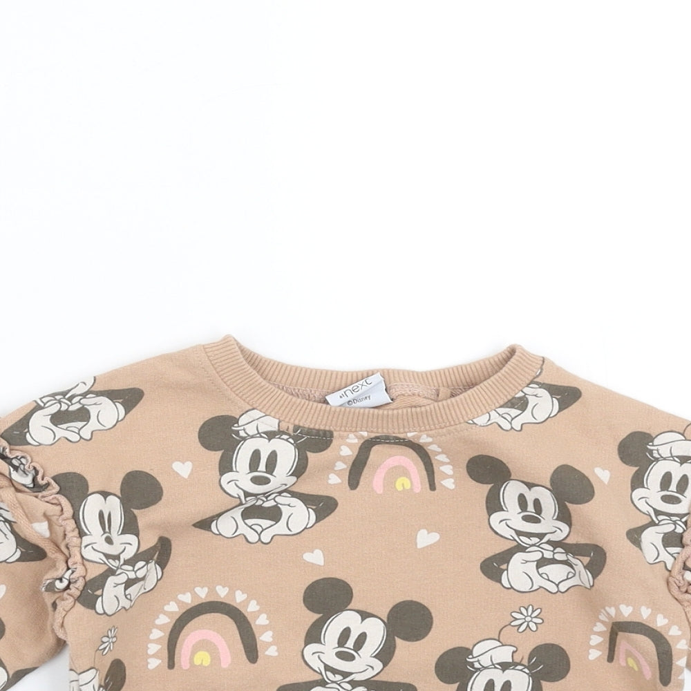 NEXT Girls Beige   Pullover Jumper Size 12-18 Months  - Minnie mouse
