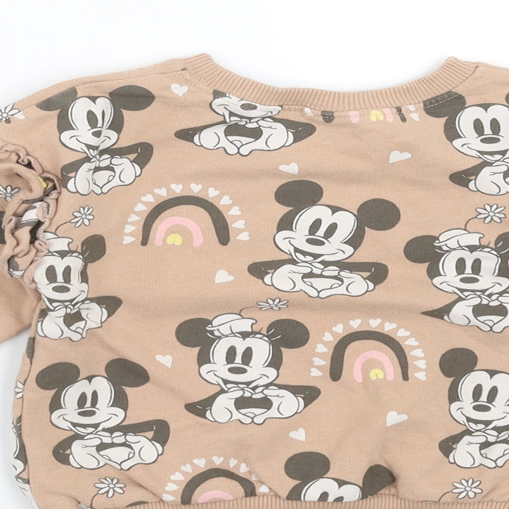 NEXT Girls Beige   Pullover Jumper Size 12-18 Months  - Minnie mouse