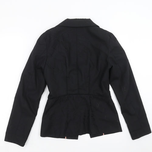 S'NOB Womens Black Striped  Jacket Suit Jacket Size S  - Embroidered detail